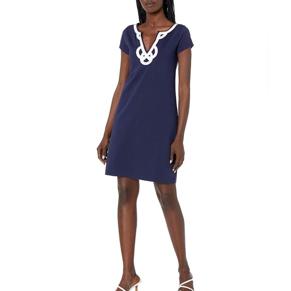 LILY PULITIZER Brewster T-Shirt Navy Dress Summer Beach - Picture 5 of 7